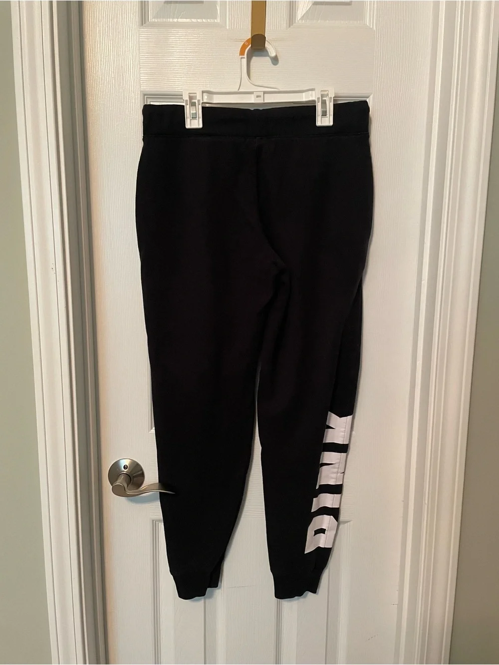 Victoria’s Secret PINK Black Jogger Sweatpants with White Logo
